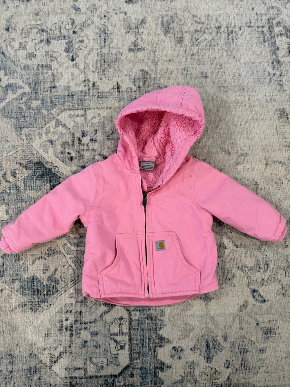 Carhartt Pink Hooded Sherpa Lined Kids Jacket